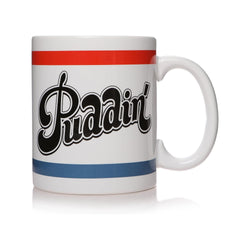 harley quinn mug left hand side with text reading 'pudding'