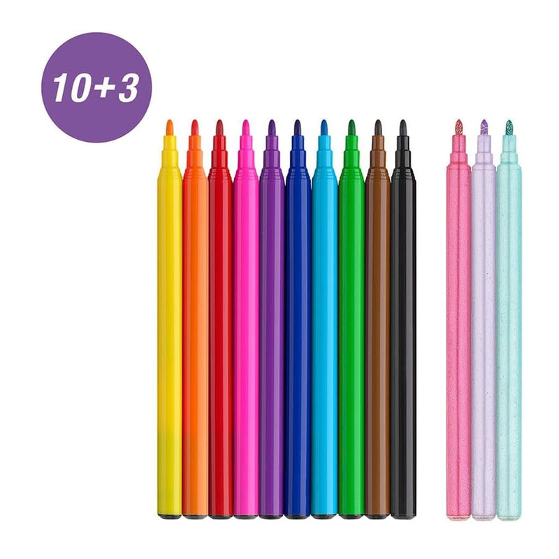 13 colour felt tip pens
