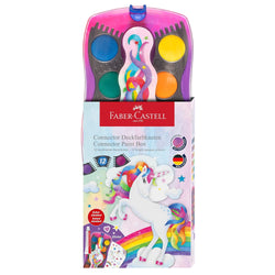front of packaging with faber-castell logo and illustration of a unicorn