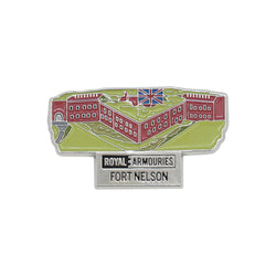 fort nelson vintage style building magnet