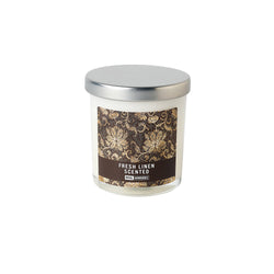 Fresh Linen Scented Candle - Archers Sleeve with metal lid on