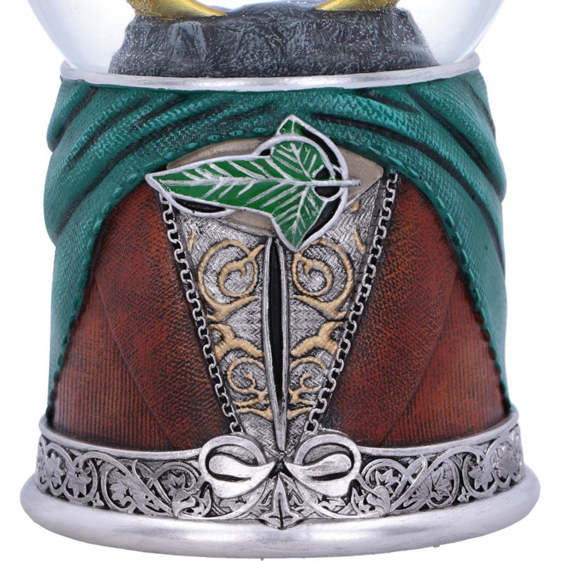 Decorative item with intricate designs and a green leaf emblem on a white background