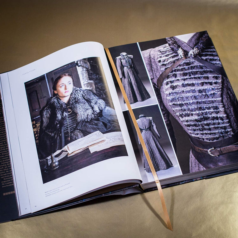 Game of Thrones: The Costumes: The official costume design book of Season 1 to Season 8 by Michelle Clapton sansa costume 2 page spread