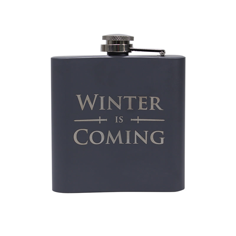 7oz Game of Thrones Hip Flask (Winter is Coming) text side