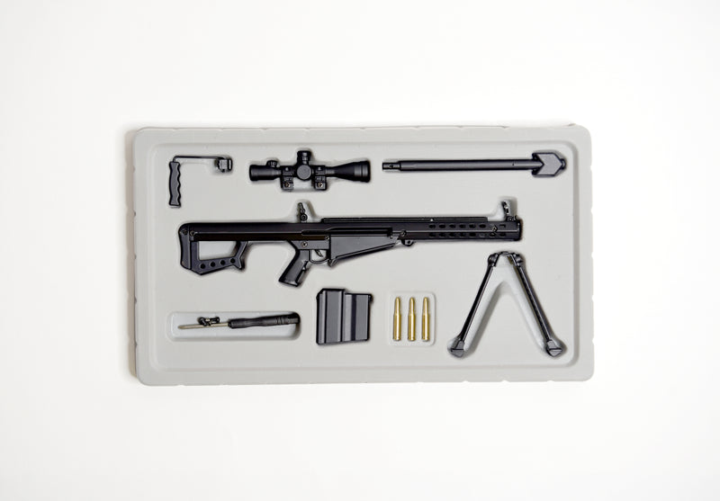 Package contents of the black M82A1 model  - unassembled