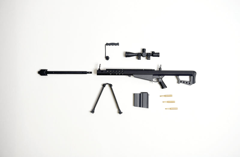 Individual parts of the M82A1 model - unassembled