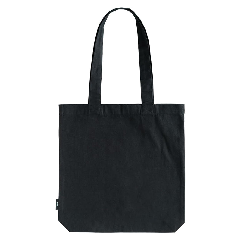 reverse plain black tote bag