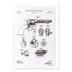 Patent illustration of a revolver on a white background
