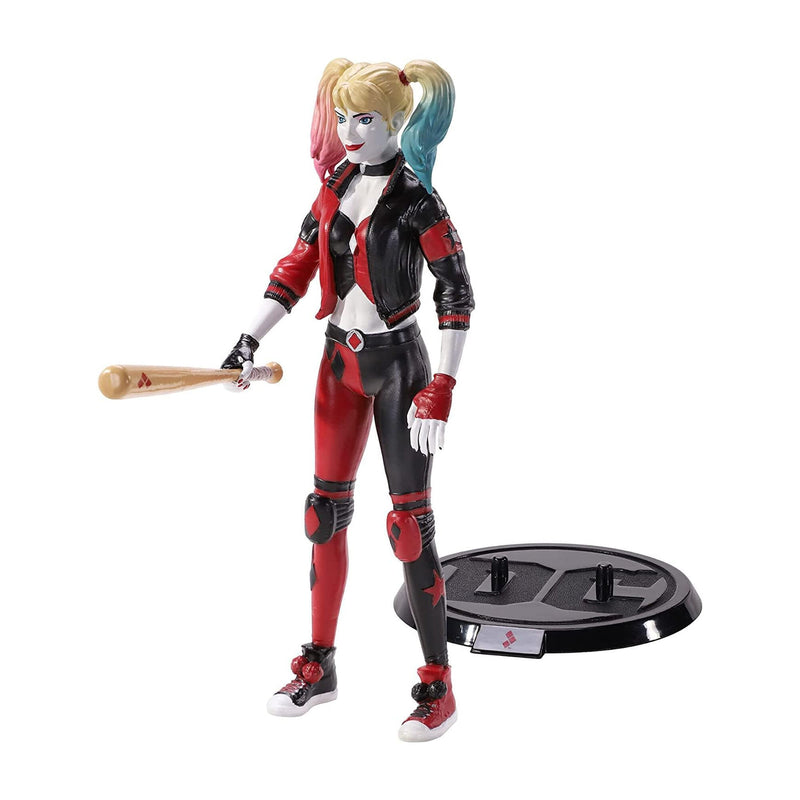 harley quinn rebirth bendy fig front left view next to stand