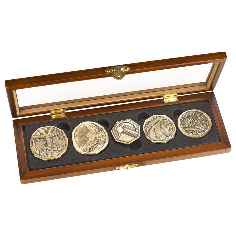 Hobbit Dwarven Treasure Coin Set in wooden display box