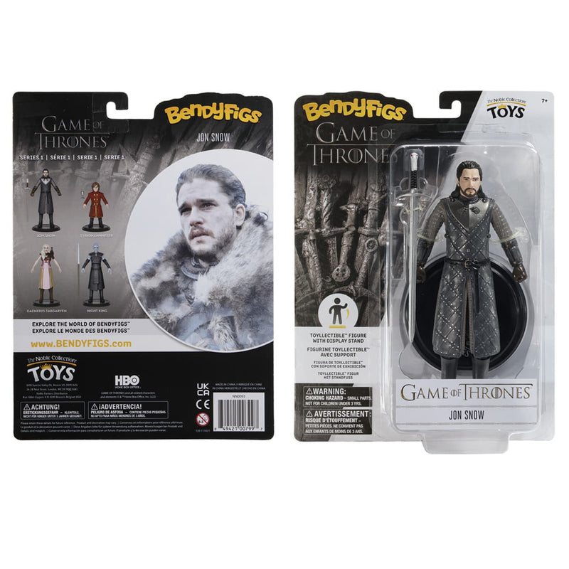 Jon Snow Bendyfig packaging- front and back view
