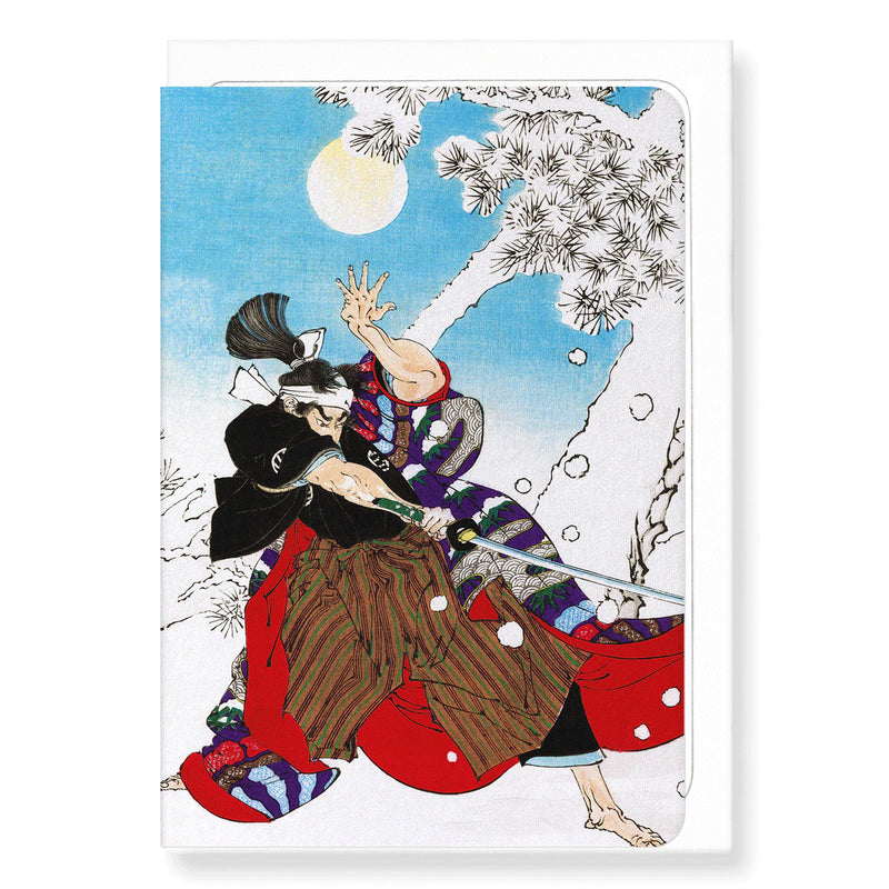 Japanese Kobayashi in the snow Greetings Card