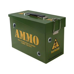 Green Army Ammo Tin with Yellow text