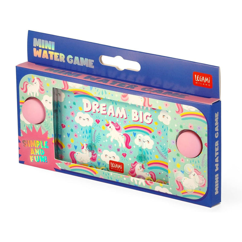 water game inside box packaging with the words "mini water game" and "simple and fun!"