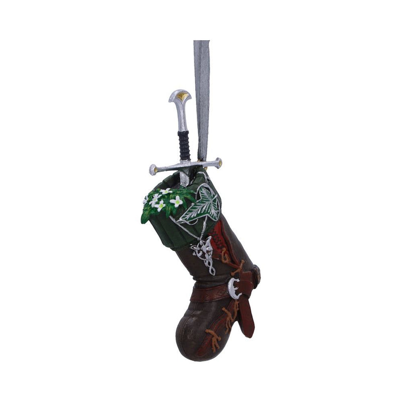 Lord of the Rings Aragorn Stocking Hanging Decoration with sword and leaf brooch- front left side view
