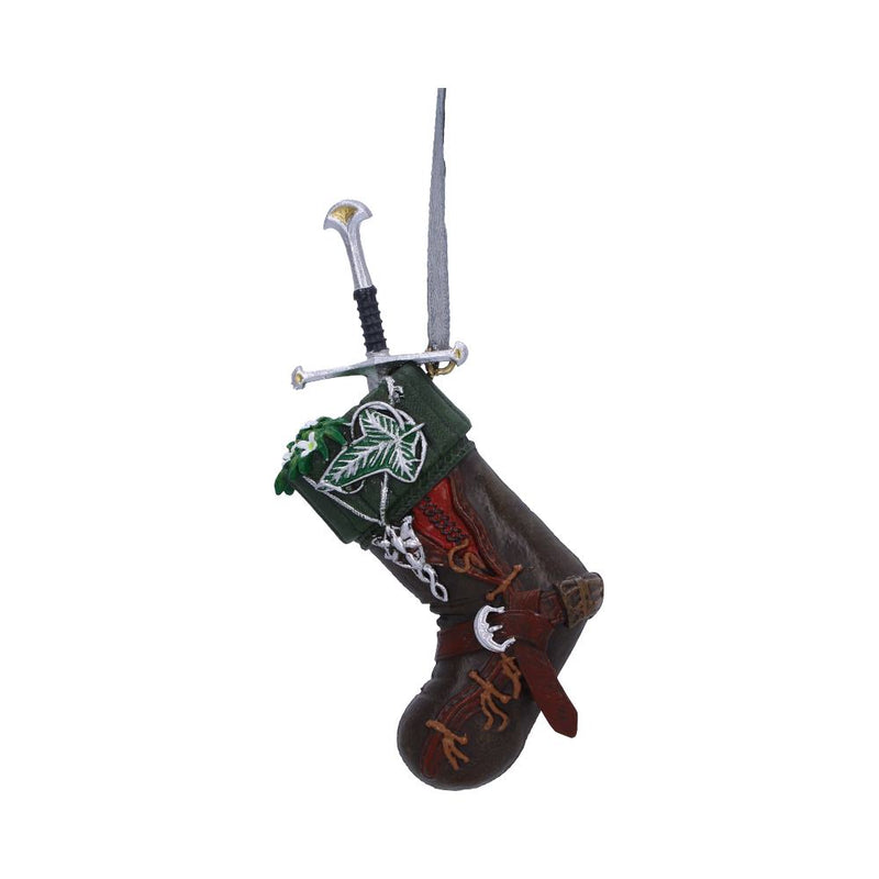 Lord of the Rings Aragorn Stocking Hanging Decoration with sword and leaf brooch- full view