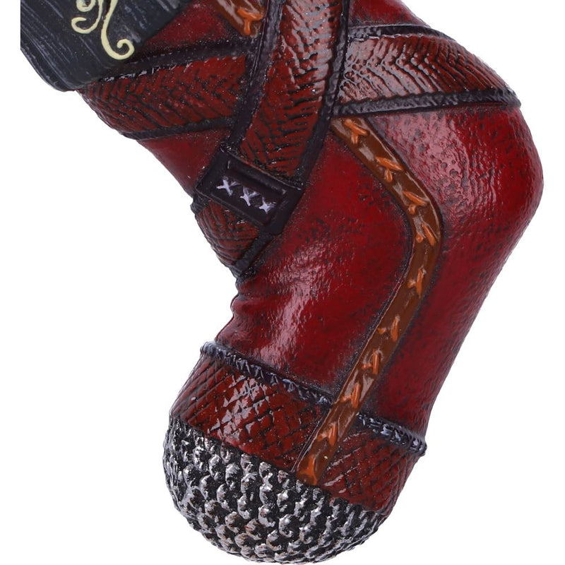 Lord of the Rings Gimli Stocking Hanging Decoration- red with axes tucked inside- detail close up