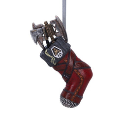 Lord of the Rings Gimli Stocking Hanging Decoration- red with axes tucked inside