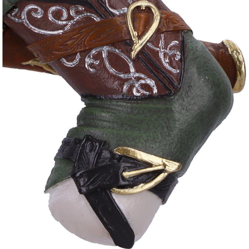 Lord of the Rings Legolas Stocking Hanging Decoration with bow and arrows and a leaf broach- left side details closeup