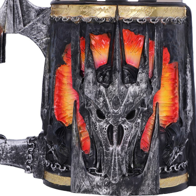 Lord of the Rings Sauron Tankard close up detail of Saurons Helm 