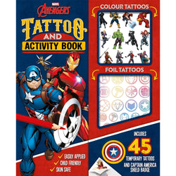 Marvel Avengers: Tattoo and Activity Book (Includes 45 temporary tattoos) book cover