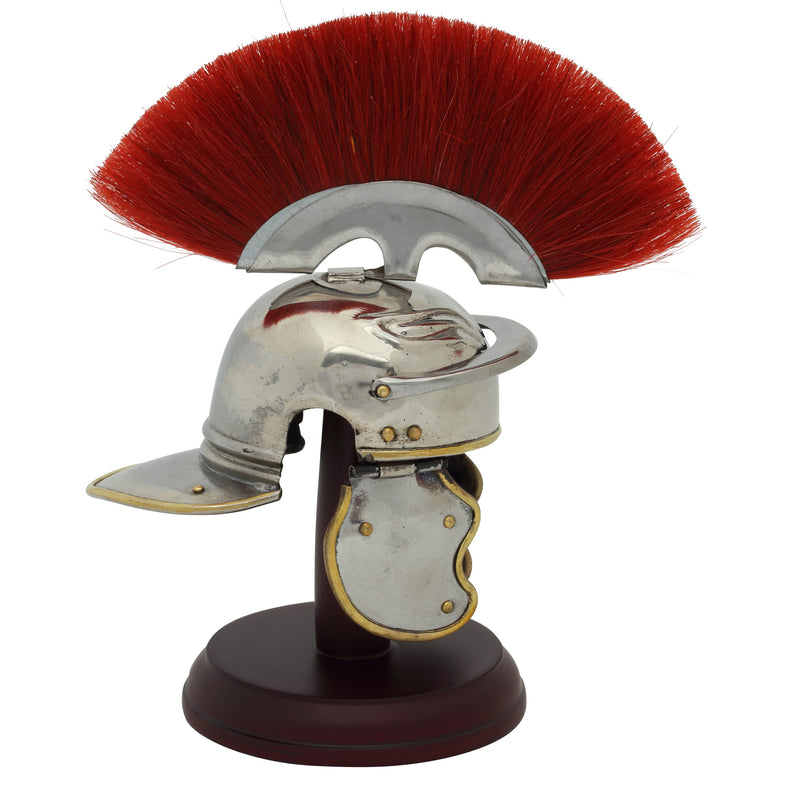 Roman Centurion miniature replica on wooden display stand right view