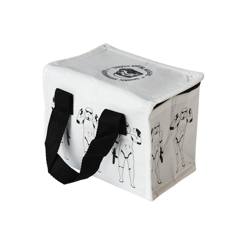 White Stormtrooper Reusable Cooler Lunch Bag back right view