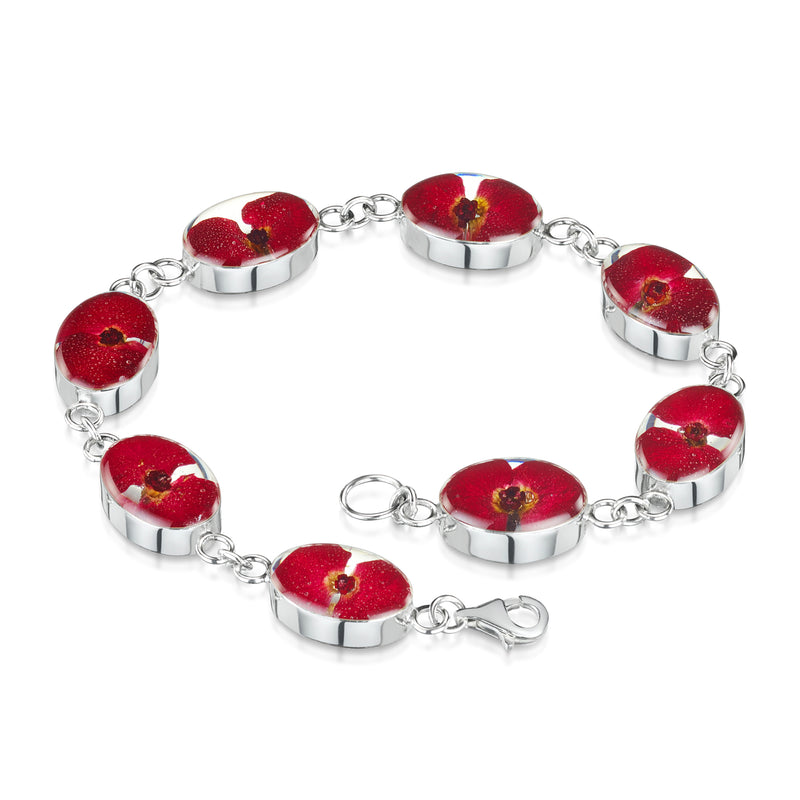 Oval poppy bracelet