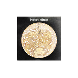 processional fan pocket mirror on packaging board