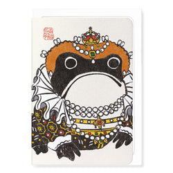 Ezen Frog in style of elizabeth first on greetings card