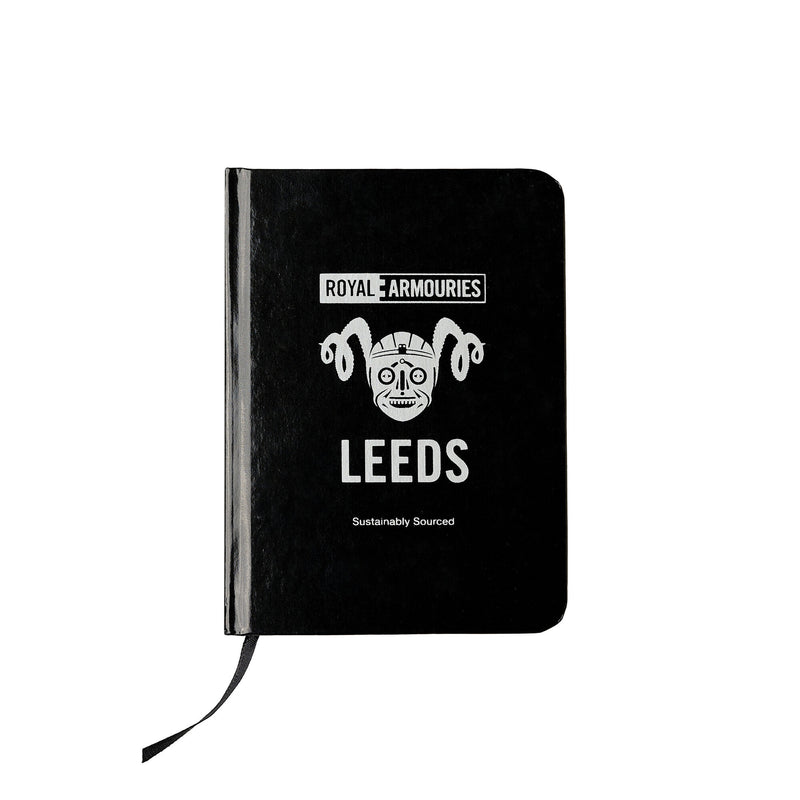 black coloured royal armouries leeds notebook front cover