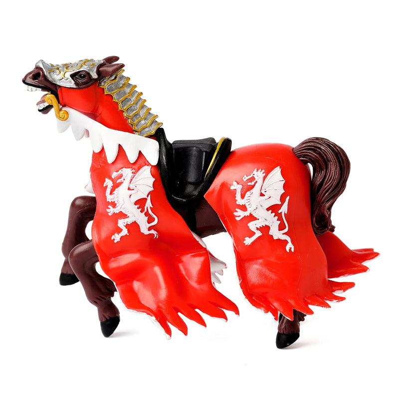 Papo: Red, White and Gold Dragon King horse left side view