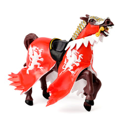 Papo: Red, White and Gold Dragon King horse right side view