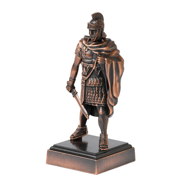 Bronze colour Roman Centurion pencil sharpener- front left view