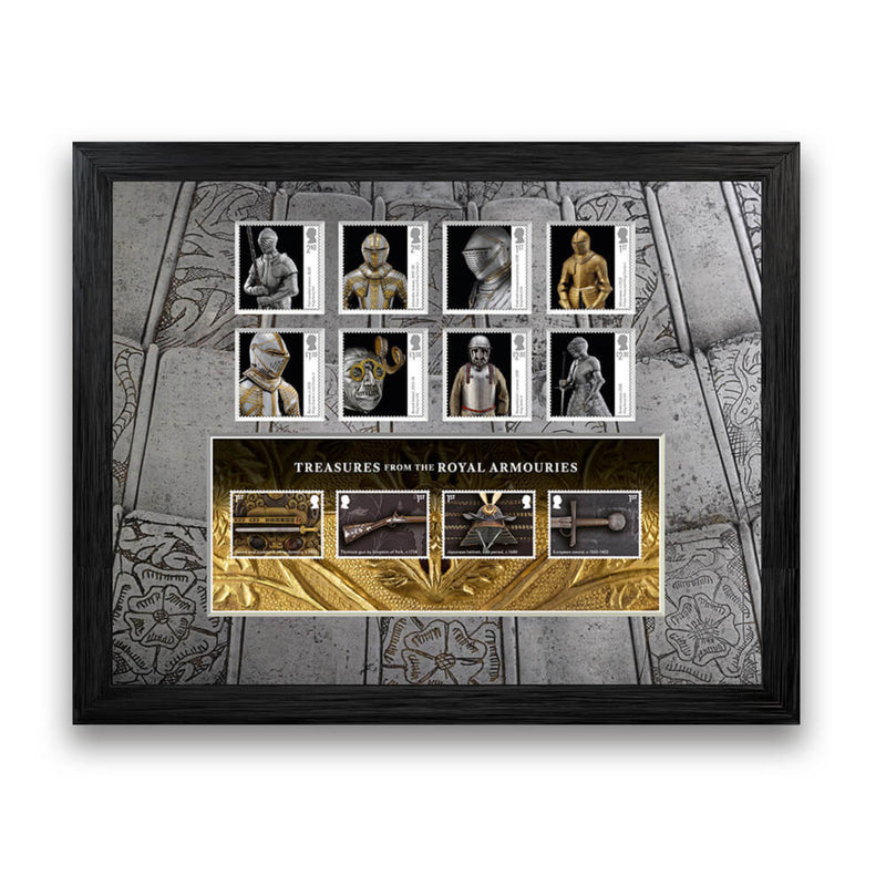 royal mail framed stamps set with tonlet armour background