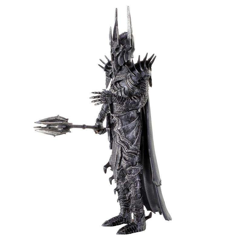  detailed Sauron figure with armour and spear on a white background