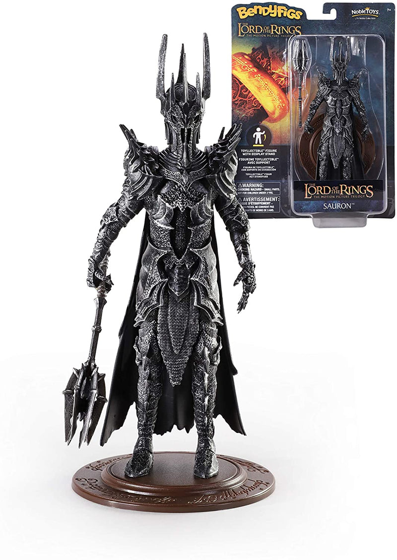 Sauron Bendyfig figure next to display box