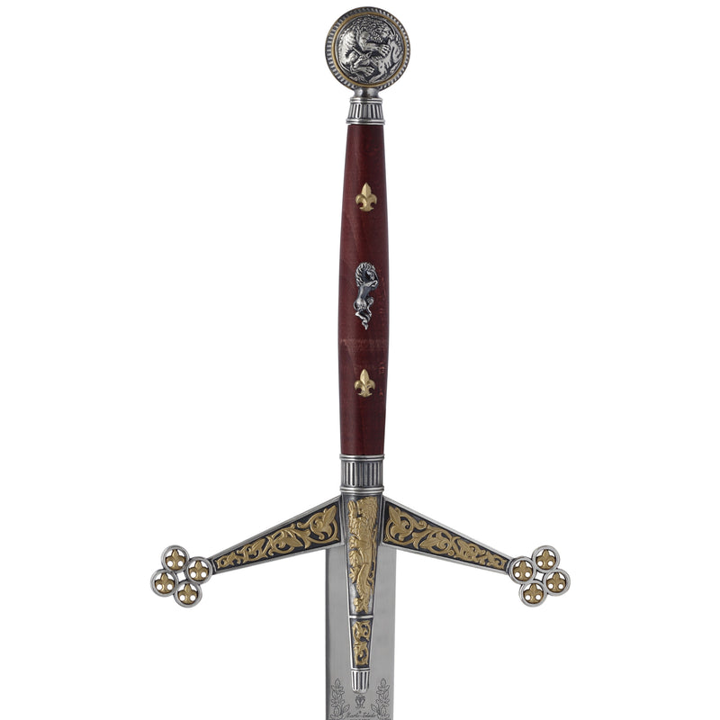 Scottish Claymore Sword replica hilt, crossguard, and pommel detail