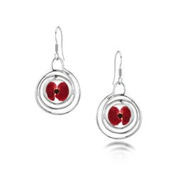 Spiral poppy drop earrings