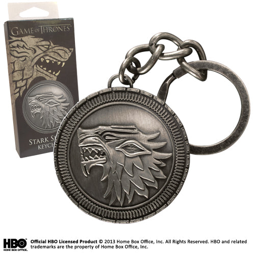 Stark shield keyring with branded packaging