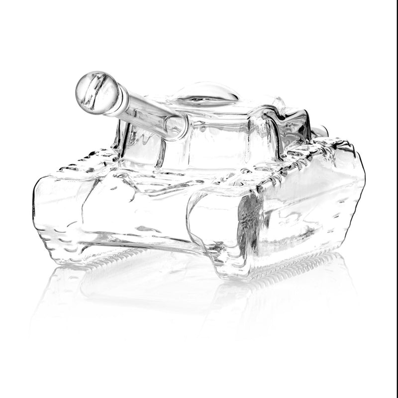 tank decanter facing forward left on a white background
