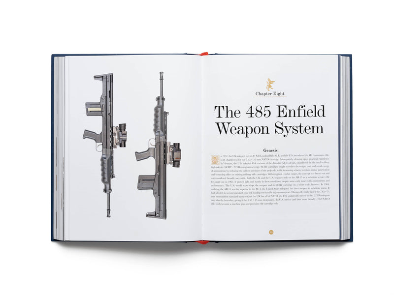 Thorneycroft to SA80: British Bullpup Firearms, 1901 – 2020 2 page spread on the 485 enfield weapon system