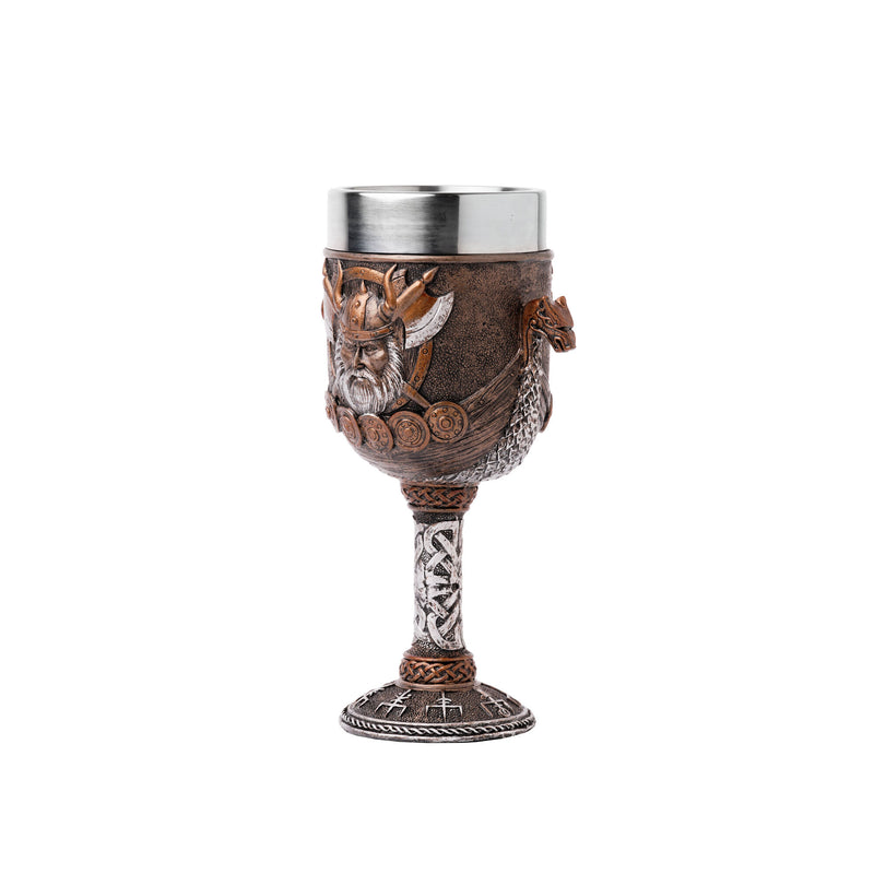 Viking style valhalla drinking goblet front left