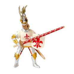 Papo: Fleur de lys White, Red, Gold knight with lance and shield