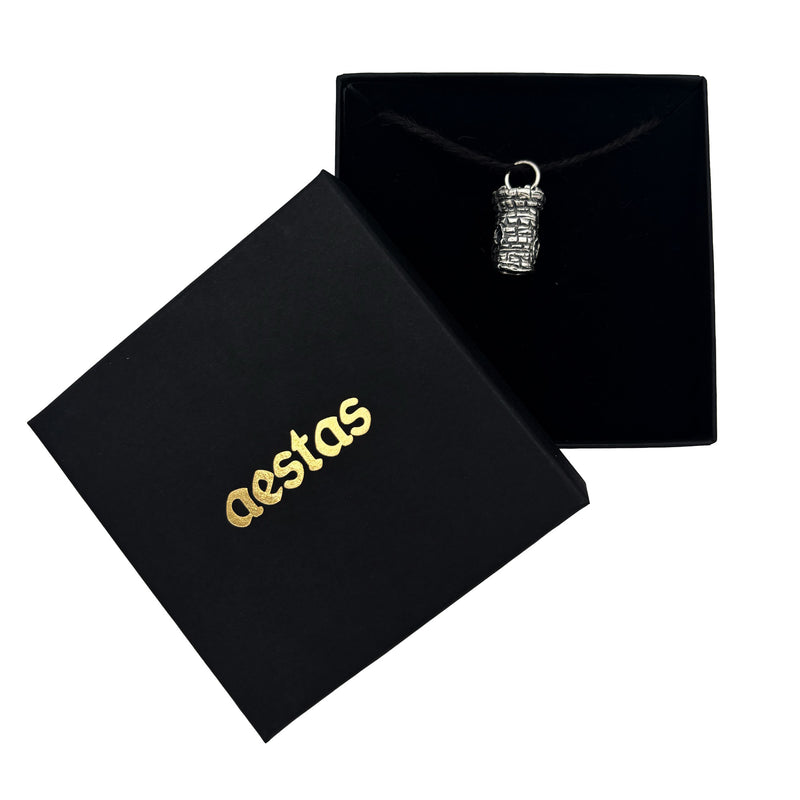 castle turret charm in box