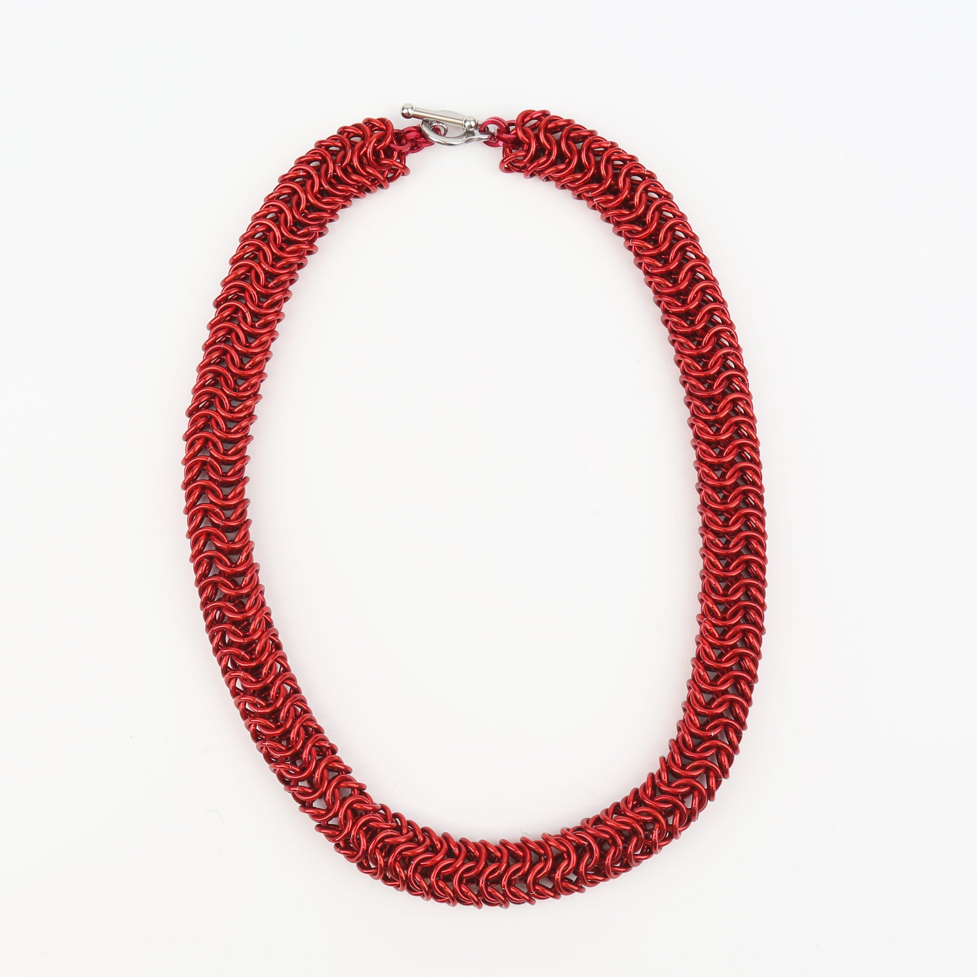 Rope Chainmail Necklace; Red - Anjo Designs – Royal Armouries Museum Shop