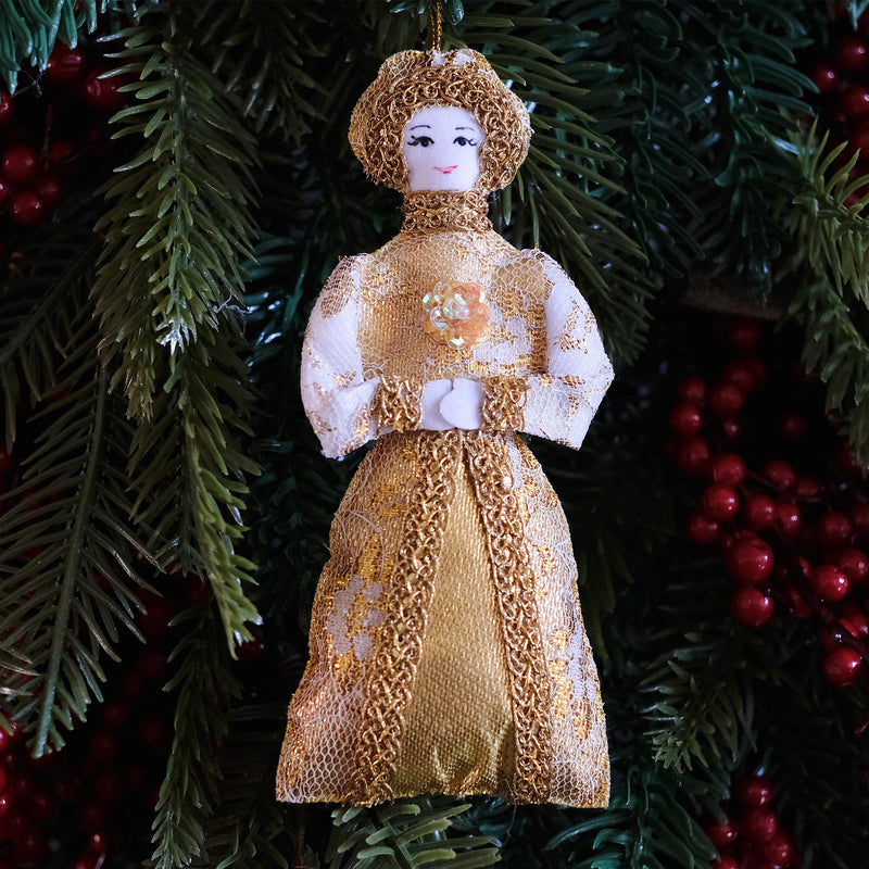 Anne Of Cleves textile hanging Decoration on christmas tree