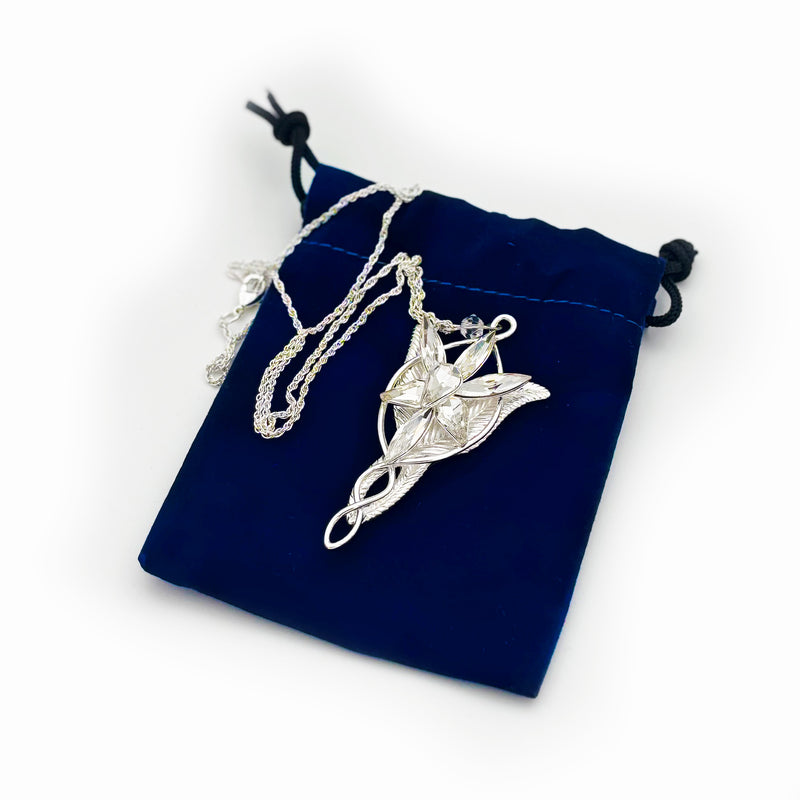 arwen costume necklace on pouch