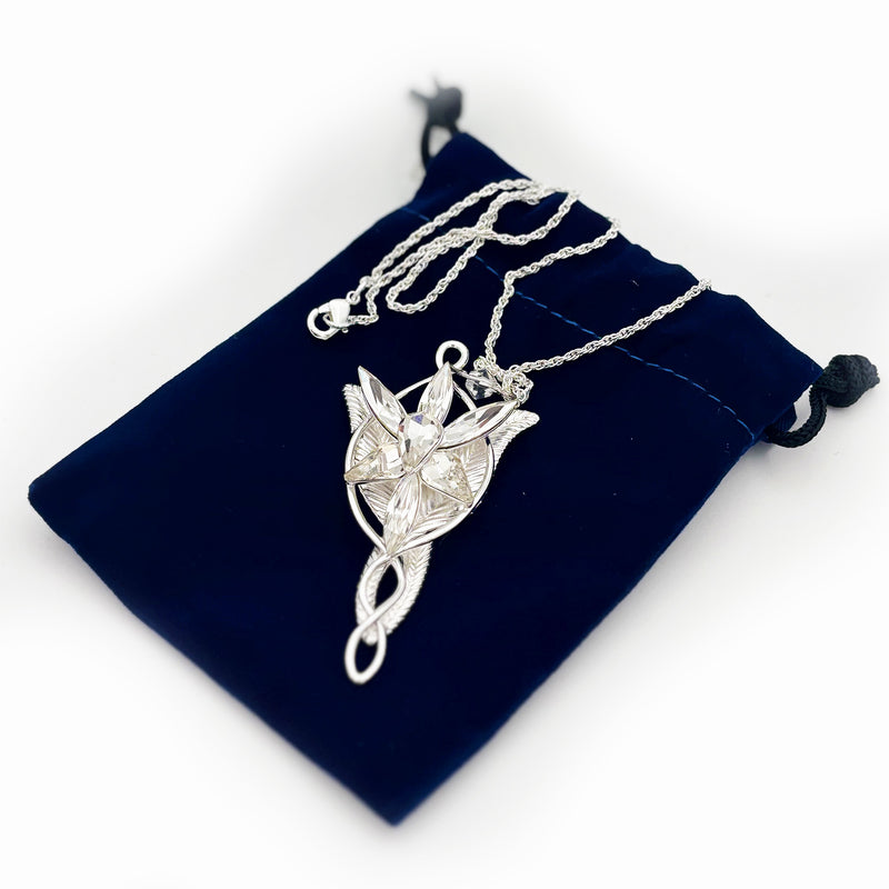 arwen costume necklace on pouch