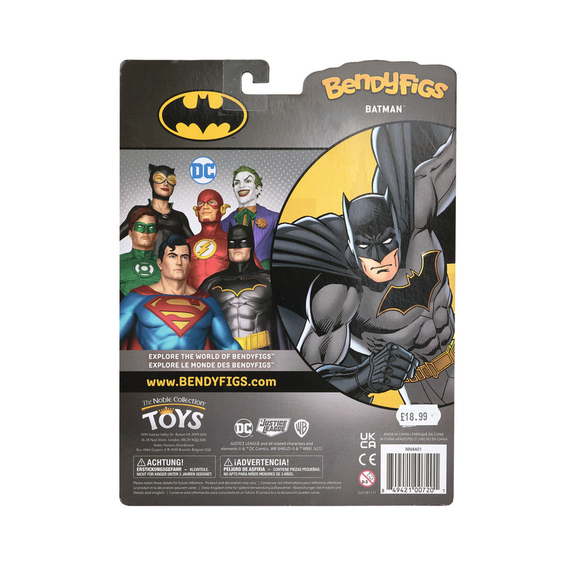 batman comic bendyfig back of packaging